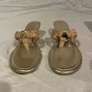 Lilly Pulitzer Gold and Cork Sandals